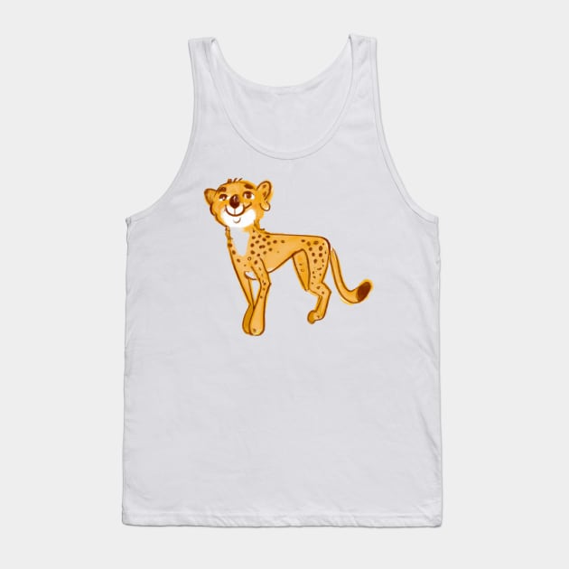 Cute Cheetah Drawing Tank Top by Play Zoo